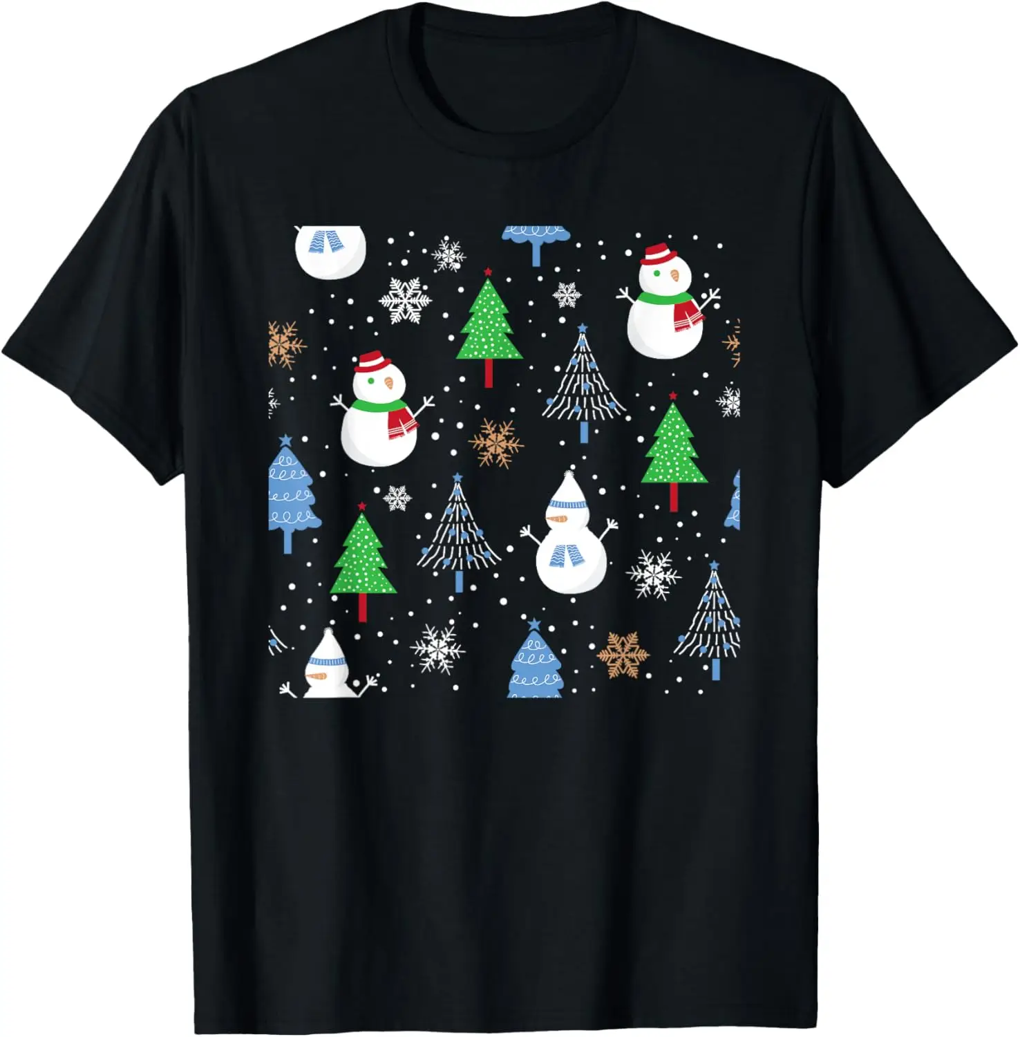 Christmas Snow-Man Snowflake Winter Pattern Cute X-Mas Gifts T-Shirt