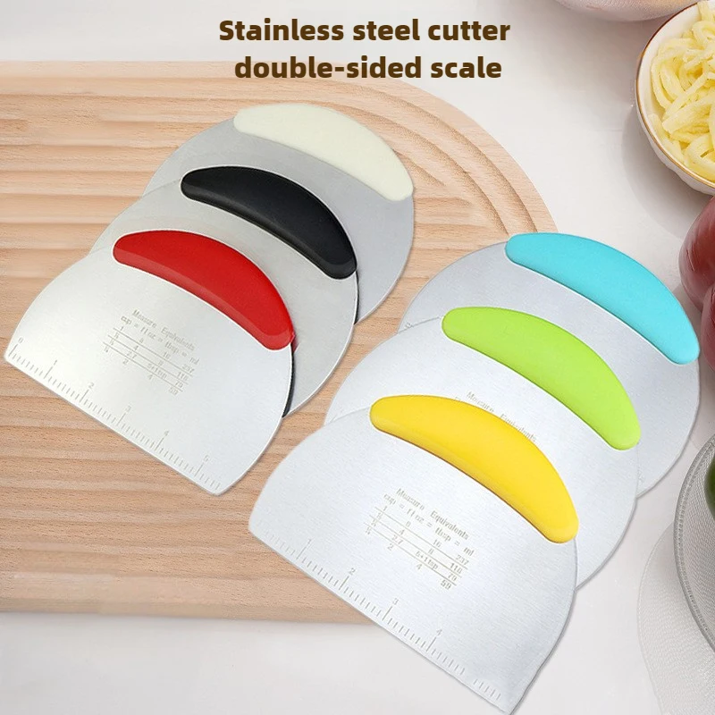 1PC Stainless Steel Cutting Blade Baking Flour Cutting Tape, Graduated Cutting Strip, Rolling Sugar Scraper Baking Tool.