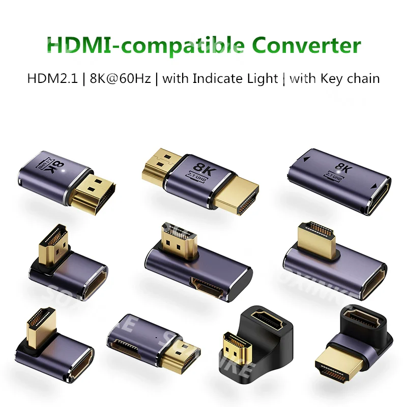 

HDMI Male to Female Extender 90/270 Degree Right HD2.1 Adapter 8K 60Hz 4K 48Gbps HDMI-Compatible HDR Video for PS5 Laptop UHD TV