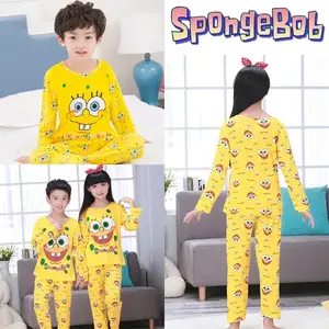Ensemble de pyjamas Bob l eponge pour enfants manches longues vetements d interieur chauds dessin anime anime bebe automne mignon fille garcon AliExpress 26
