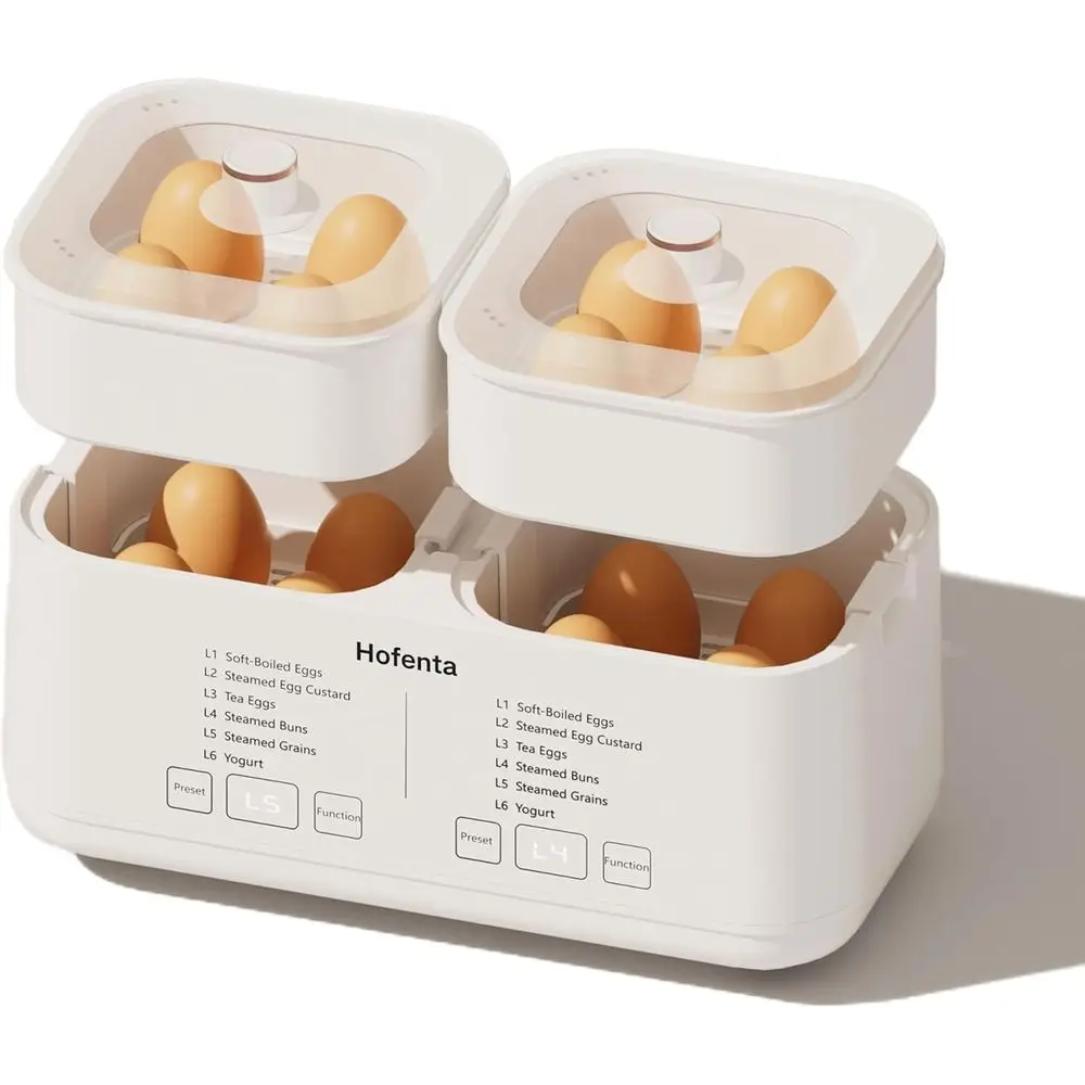 

Electric Egg Cooker, 16 Eggs Capacity, Egg Boiler with Timer, Auto Shut-Off, 2 Tiers, Egg Steamer for Soft/Hard/Poached Eggs