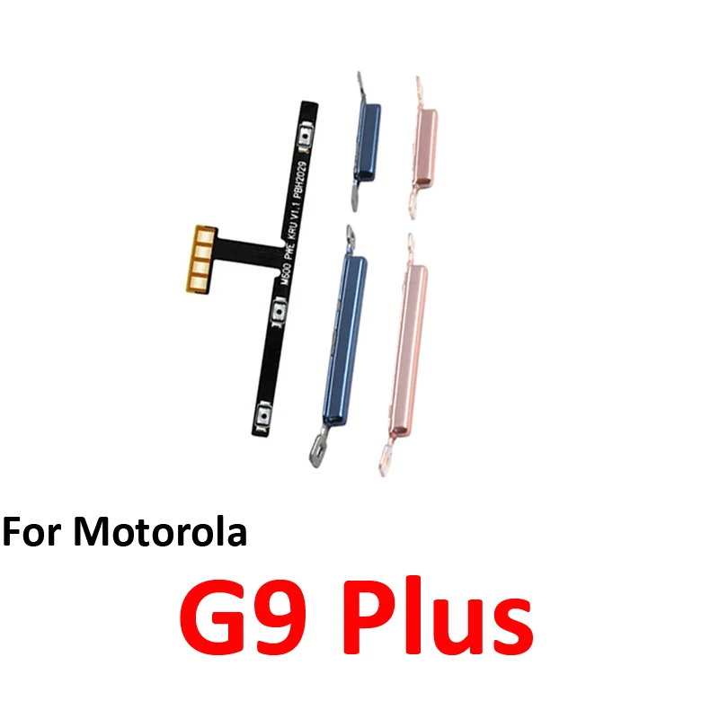 Phone Power Volume Button For Motorola Moto G9 Plus New On Off Up Down External Key Internal Flex Cable Repair Parts Blue Gold image 5