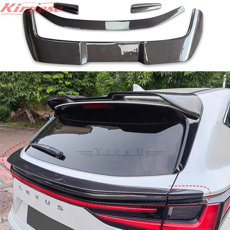 

Car Styling Carbon fiber CAR REAR WING TRUNK LIP Middle SPOILER FOR LEXUS NX NX200 NX200t NX300h 2022 2023 Auto Roof spoiler