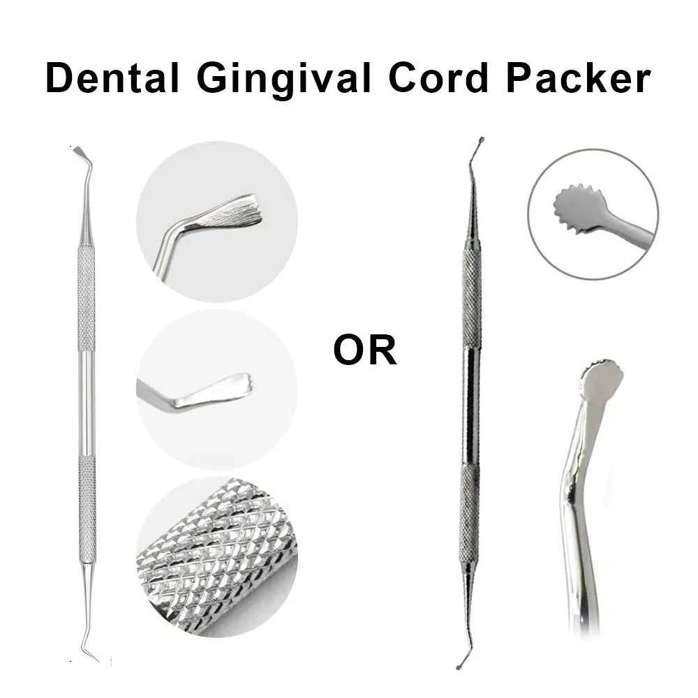 Dental Gingival Cord Packer Retraction Instruments Separator Serrated Picker Placement Round Stainless Steel Clinic Dentist Tool