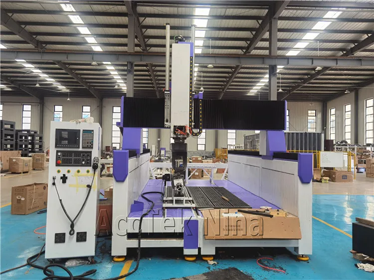 High  Z Axis Wood Foam Engraving 5 Axis Cnc router With ATC Hiteco Spindle Rotate Head