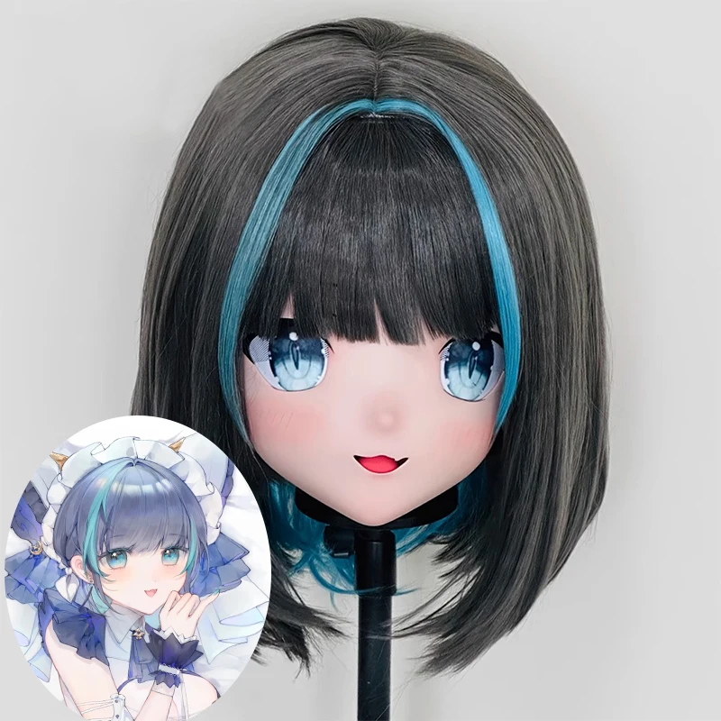 

(MEO338) Customize Handmade Full Head Lockable Crossdress Male to Female Japanese Cartoon Anime Game Character Kigurumi Mask