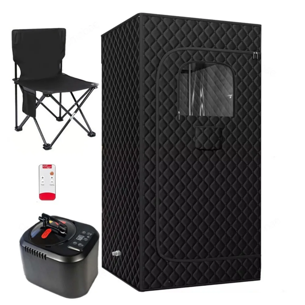 4 Sided Foldable Sauna Steam Box Full Body Sweat Room Portable Home Spa Relaxation Polygon Heat Therapy Tent