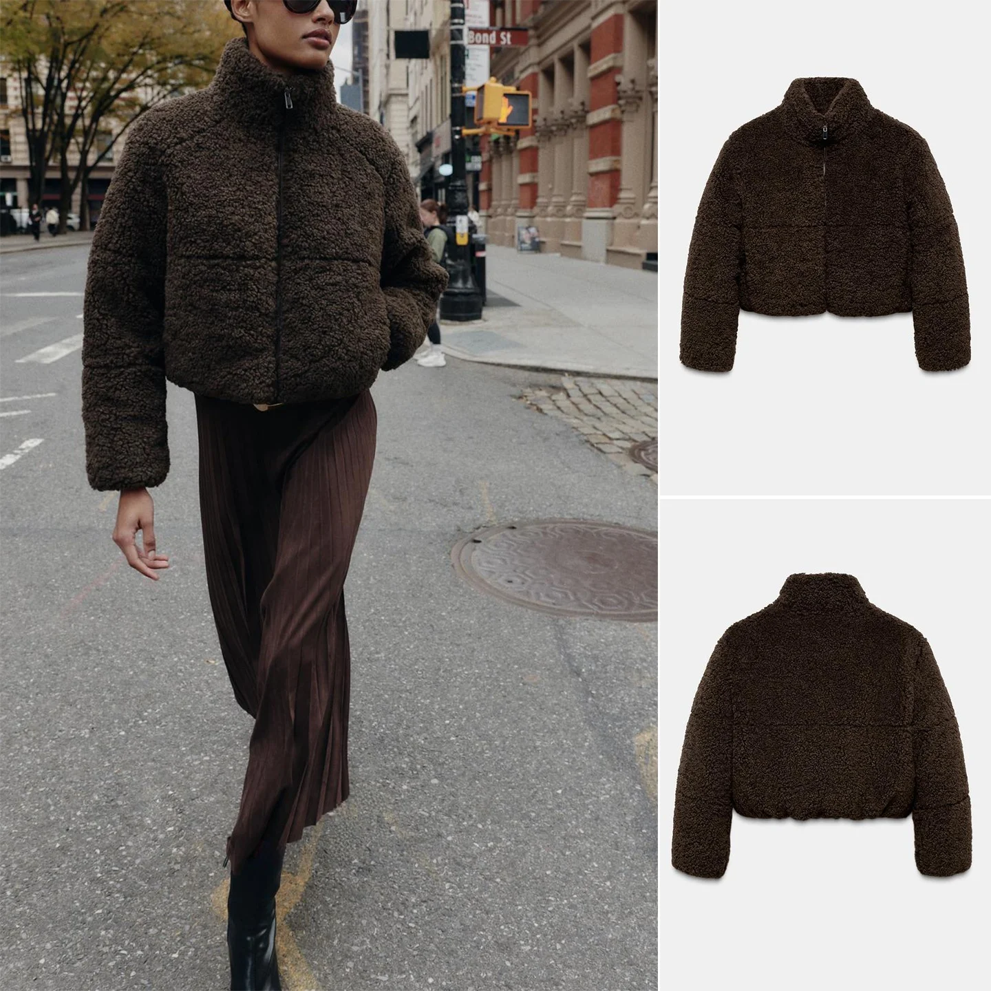 

Winter New Women's Long Sve Stand Collar Thiened Lamb Velvet Cotton Jaet ort Casual Sle Zipper Closure Ladies Coat