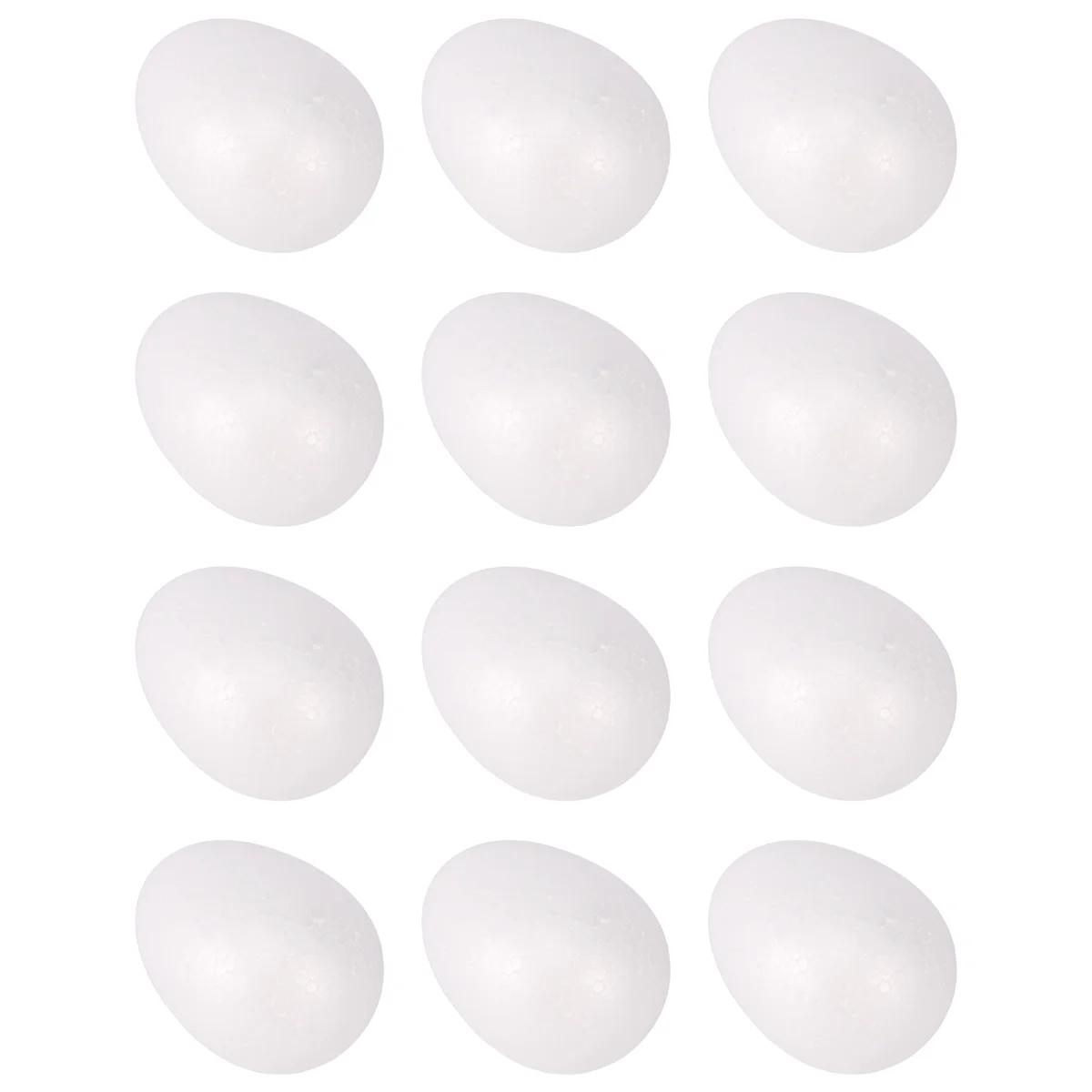Paquete de 12 huevos de espuma de Pascua de 3 pulgadas, huevos blancos artesanales, espuma de huevo de poliestireno Natural, espuma de huevo hecha a mano