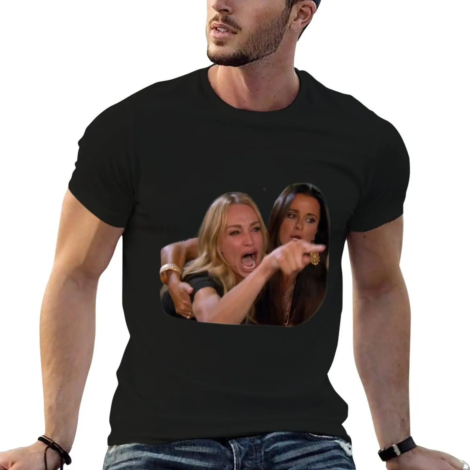 Woman Yelling at a Cat-Funny memes T-Shirt man t shirt heavy cotton man graphic t shirt man t shirts for men casual T-shirt