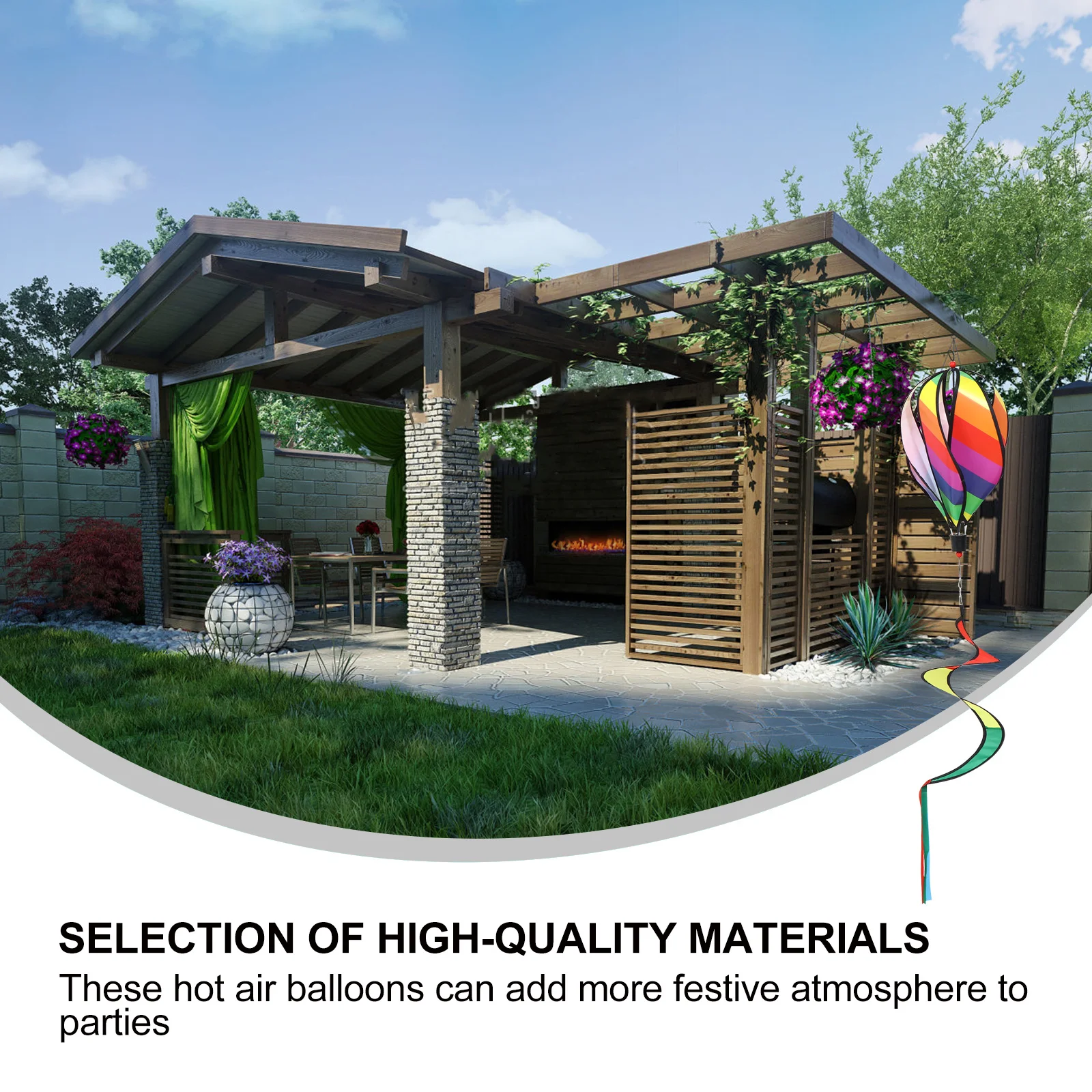 

2 шт. легкие радужные воздушные шары изысканные подвесные украшения вечерние уличные пряжи декоративный ветер