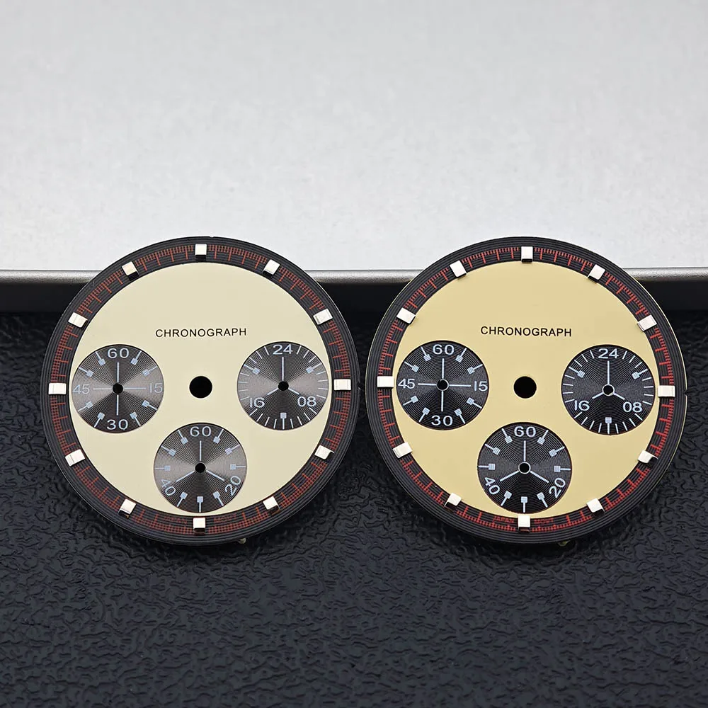 29mm Chronograph Watch Dial Speed Master Modified Dial Replacement Watch Dial Fits VK63 Movement Men's Watch Modification Repair