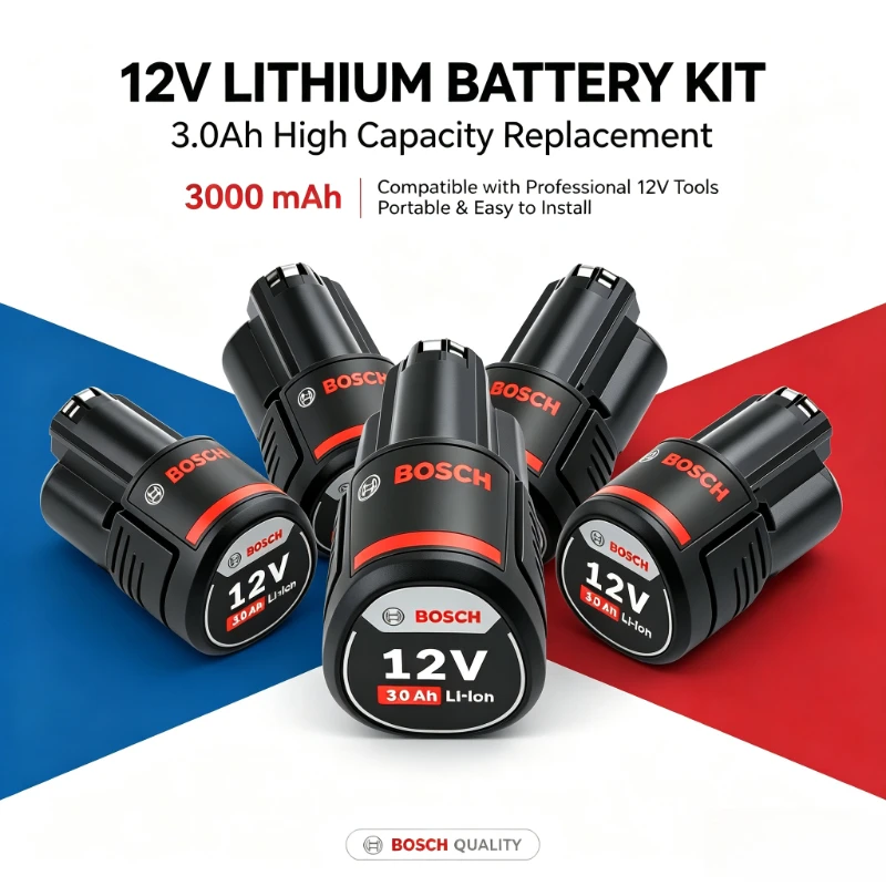 Bosch Original 12V 3.0Ah Li-ion Battery, High Capacity Power SourceHeat-Resistant Design, Compatible with Professional 12V Tools