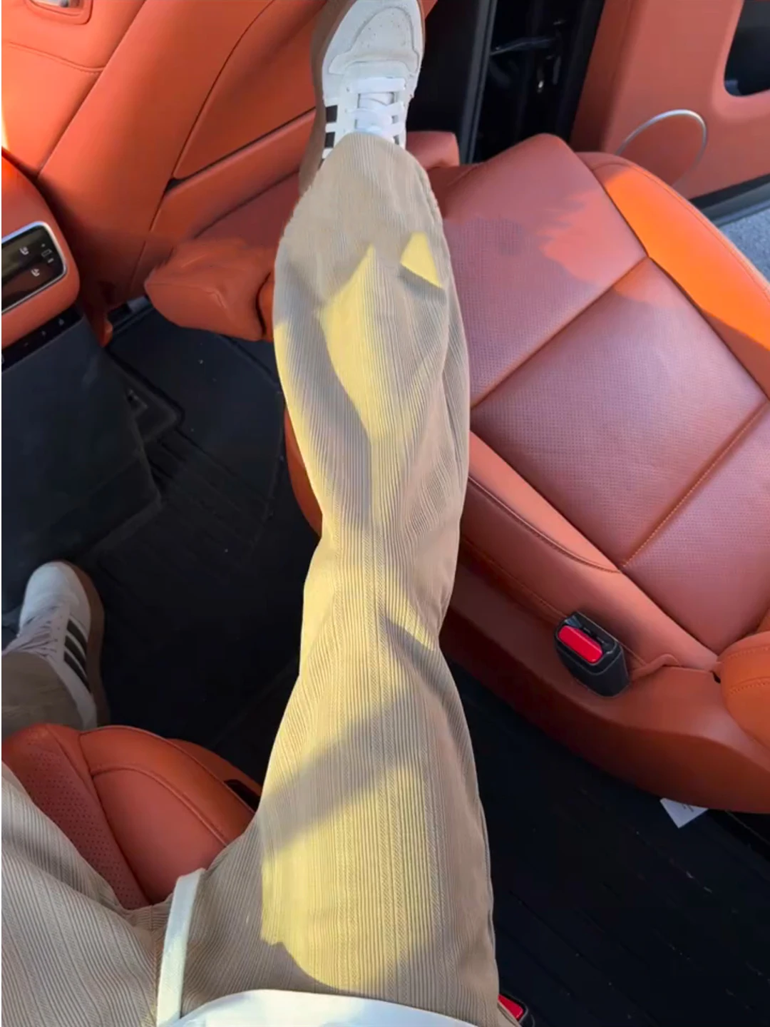 

Khaki Color Wheat Pattern Ice Silk Men's Summer Thin Cool Feeling Breathable Qui Dry Straight Leg Long Pants Casual Trousers