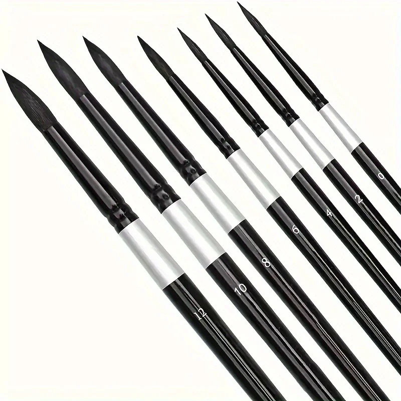 7pcs professional watercolor brushes, for students and beginners, acrylic, ink, and watercolor painting drawing brushes
