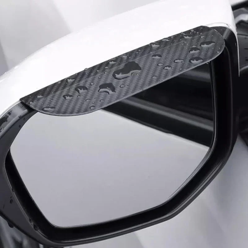 2Pcs Car Rearview Mirror Universal Rain Eyebrow Carbon Fiber Pattern Car Rain Shield Reversing Mirror Rain Cover Car Accessorie