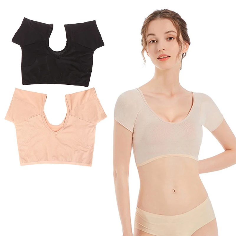 Reusable T-shirt Shape Underarm Sweat Pads Washable Perfume Absorbing Deodorant Guards For Women