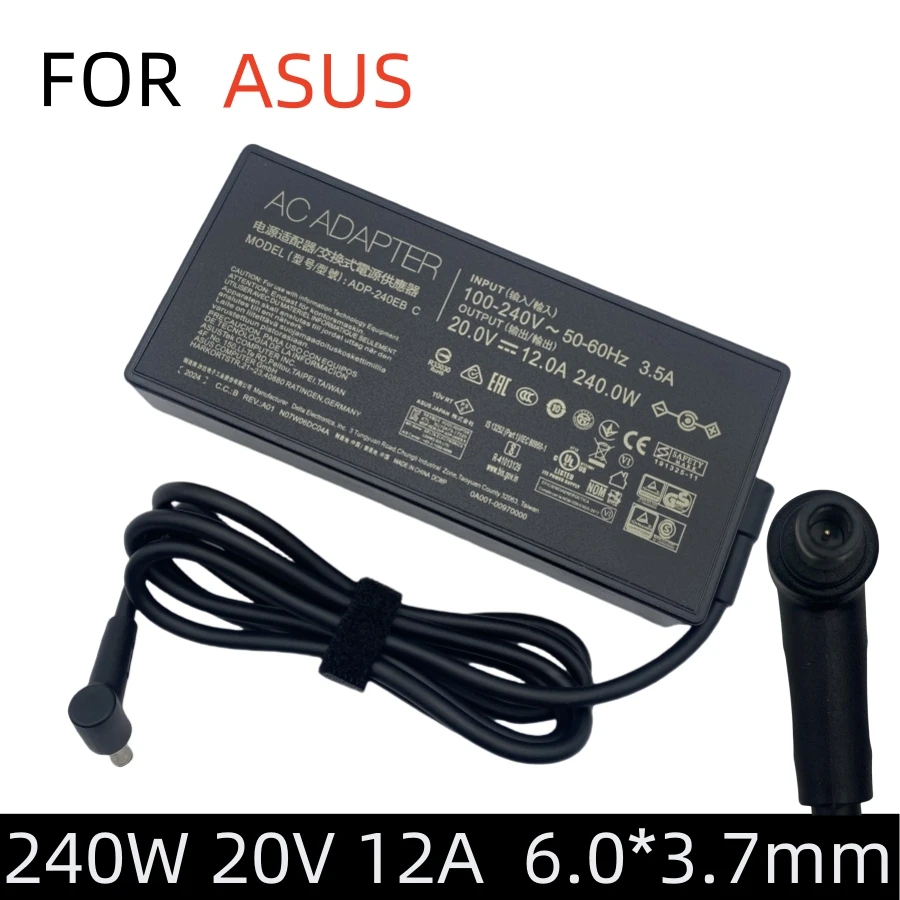 

Адаптер переменного тока 20 В, 12 А, 240 Вт, 6,0*3,7 мм для ASUS ROG 15 RTX2080 Strix Scar 15 17 ADP-240EB B, зарядное устройство для ноутбука, блок питания