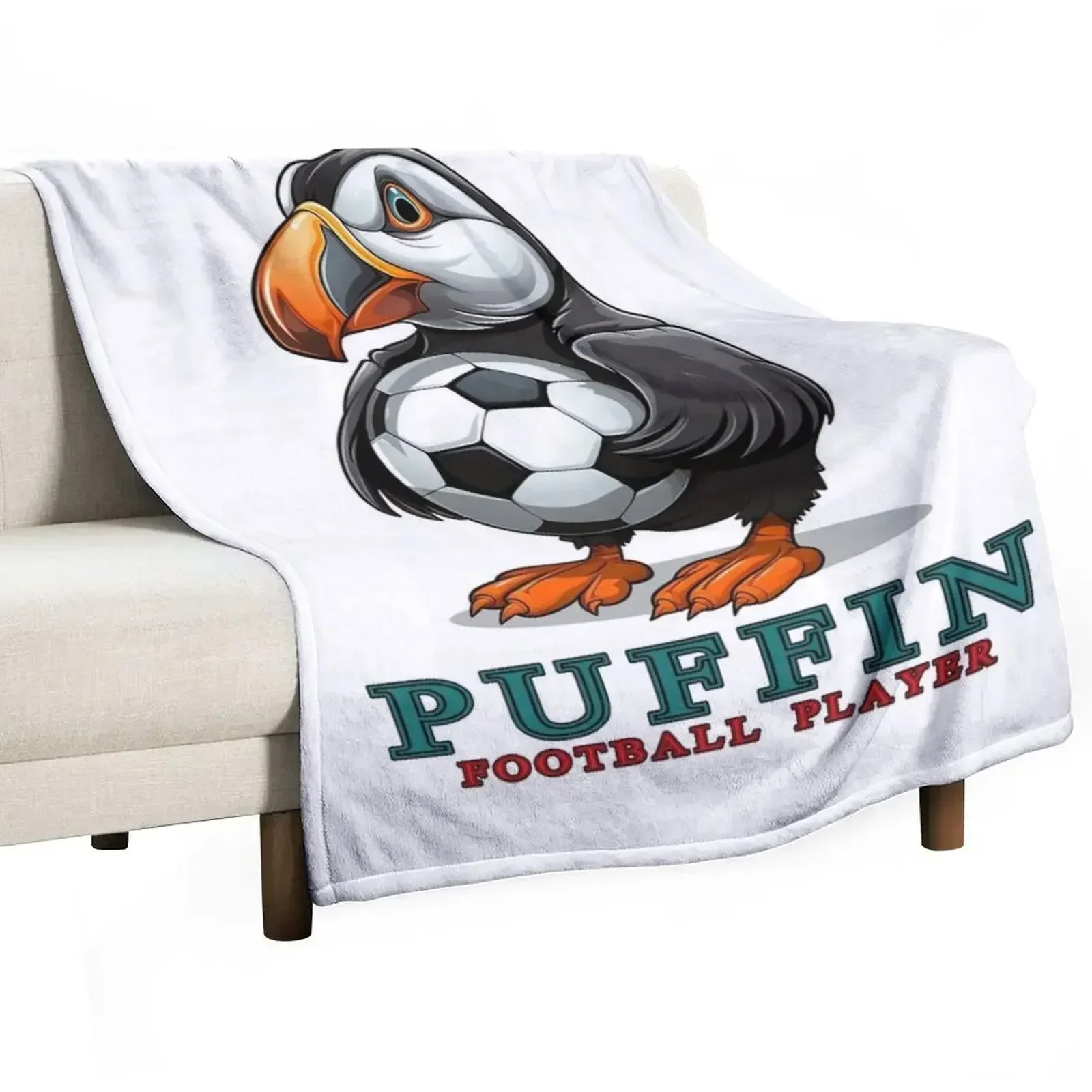 Puffin Along - Whimsical Bird Adventures Throw Blanket anime blankets and throws Thins Shaggy Blankets