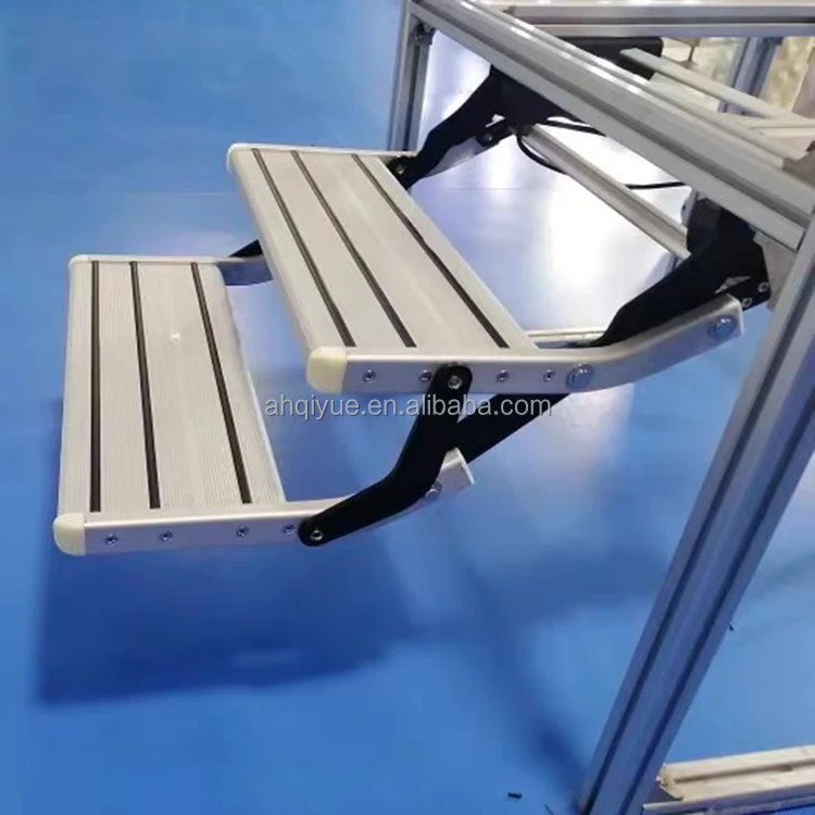 2 Step Electric RV Entry Step Automatic Retractable Caravan Foot Step Aluminum Alloy Motorhome Stair