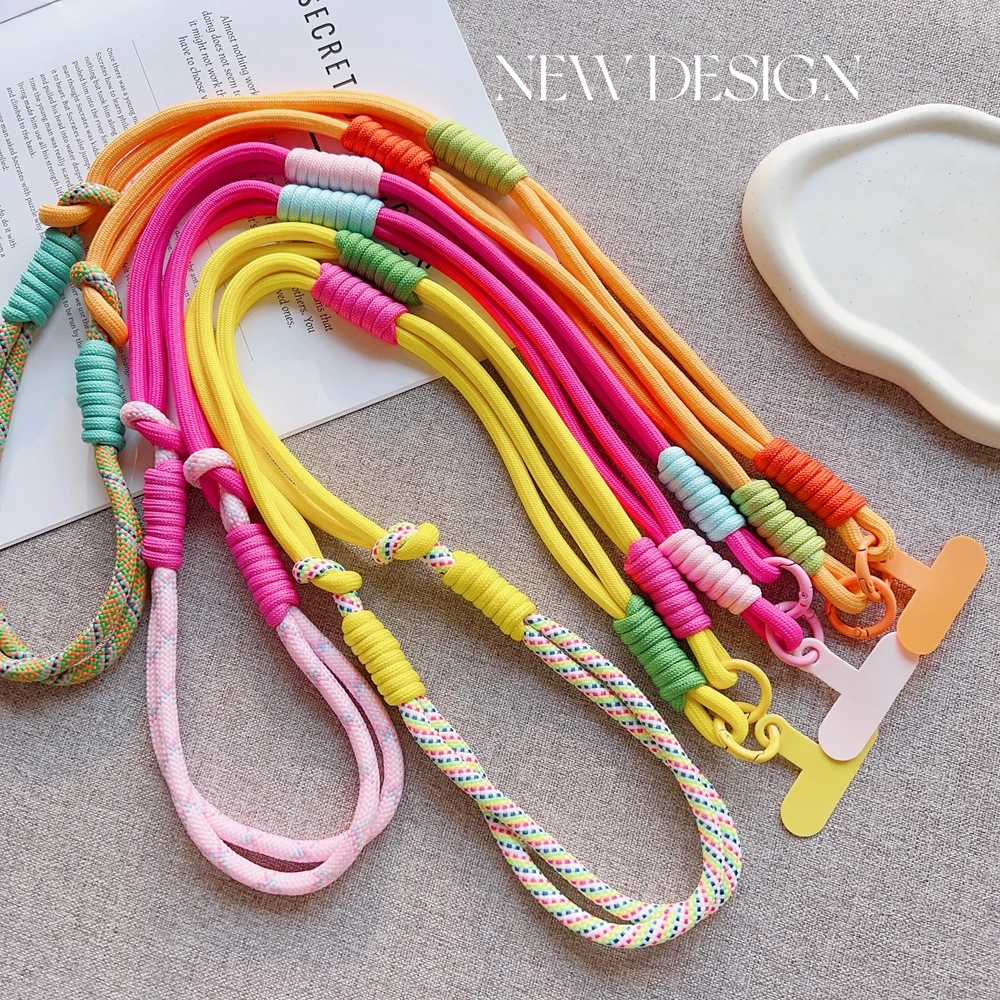 Korea Universal Adjustable Phone Lanyard Strap Mobile Phone Hanging Rope Neck Straps Anti-lost Lanyards Cell Phone Accessories
