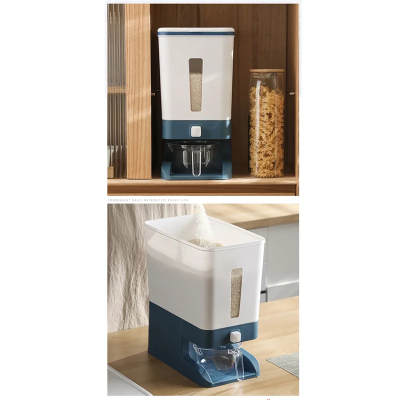 

A57X-Press-Type Rice Dispenser Sealed Grain Container Storage Household Cereal Rice Box 10KG-B