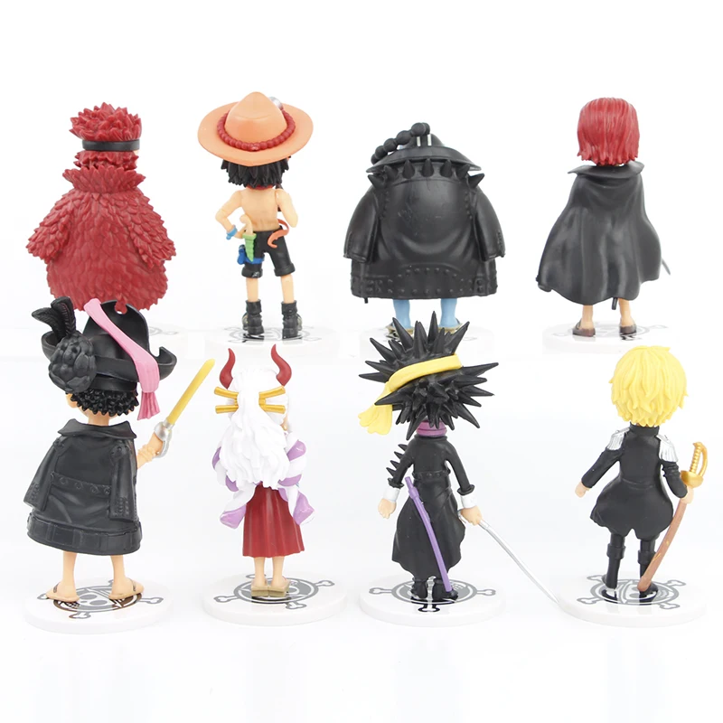 8pcs/set One Piece Yamato Jinbe Shanks BROOK Luffy Zce Figures Pvc