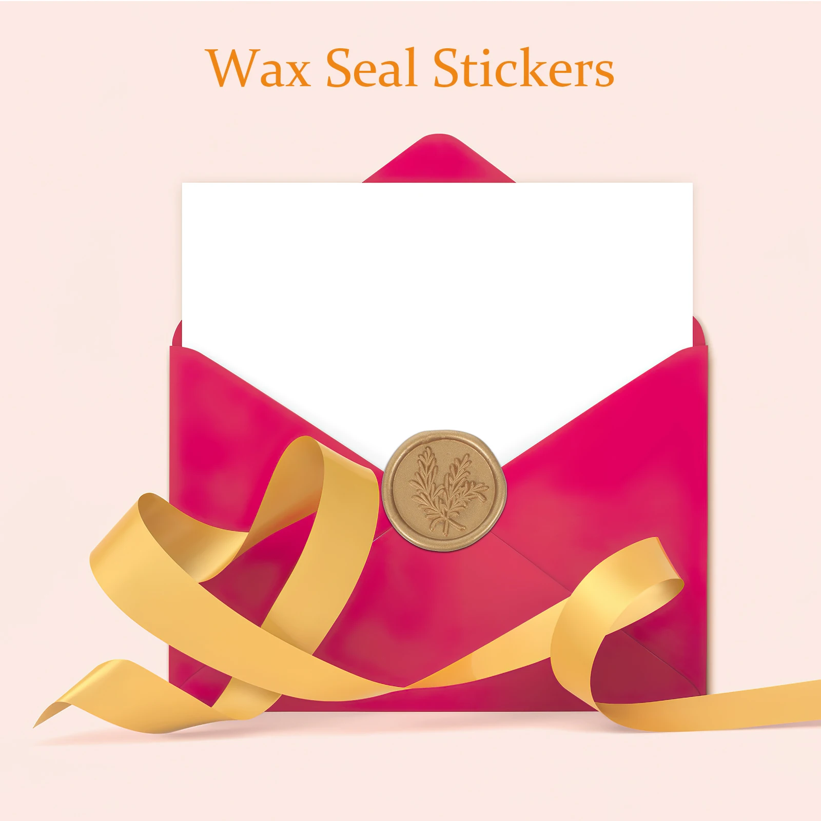 

25pcs Wax Stickers Envelope Seals Self Adhesive Rose F45 Copper Decor Wedding Envelope Seals Craft Gift Box