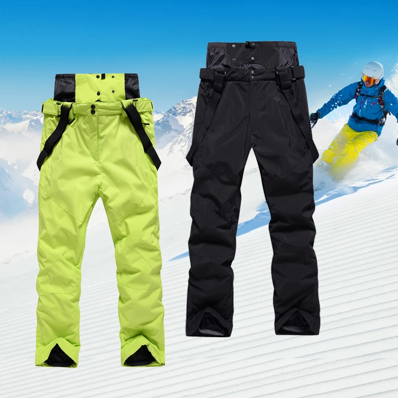 Calças de esqui impermeáveis e à prova de vento masculino, quente, alta qualidade-30 temperatura, tamanho grande, snowboard, inverno