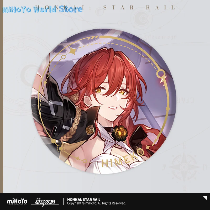 MiHoYo Official Genuine Honkai Star Rail Seele Hert Badge Characters Anime Series Metal Emblem Badge Himeko Birthday Gifts