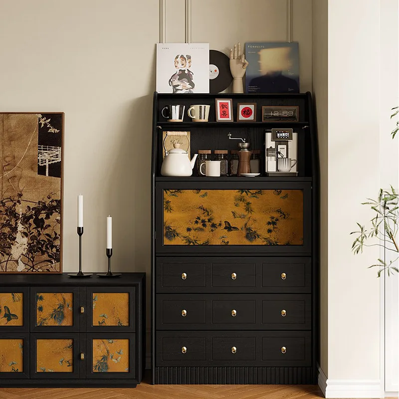 

Американский ретро шкаф из массива дерева, обеденный шкаф в средневековом стиле, многофункциональный шкаф для хранения, французский