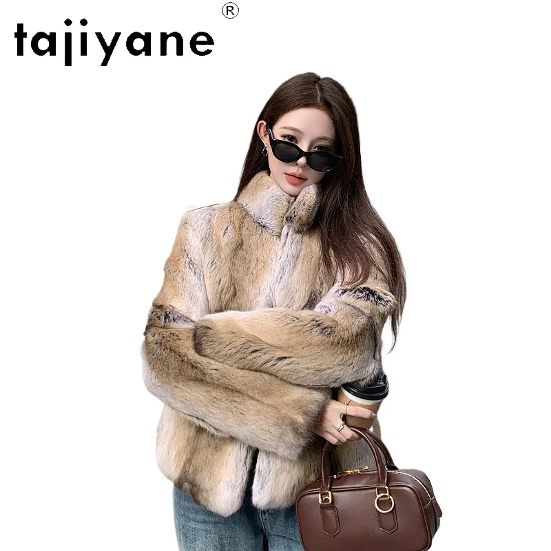 

TAJIYANE Real Rabbit Fur Coat Women Stylish Natural Canadian Prairie Rabbit Fur Jackets Winter Coats 2025 Women Clothing шуба