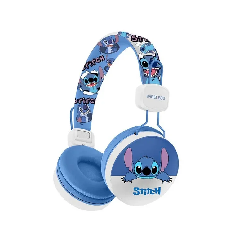 Disney Stitch Wireless Bluetooth Headphones Surround Sound Gaming Headsets Cartoon Anime Music Overhead Earphones with Mic MF601