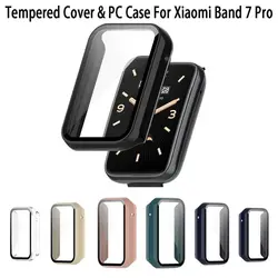 For Xiaomi Band 7 Pro PC Case+Tempered Glass Smart Watch Screen Protector Cover for Mi Band 7 Pro Bumper Shell