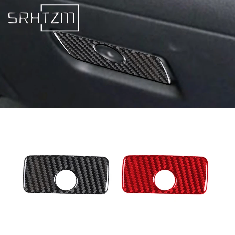 For Chevrolet Camaro 2010 - 2015 Car Copilot Storage Box Panel Key Lock Cover Trim Carbon Fiber Sticker Interior Accesories