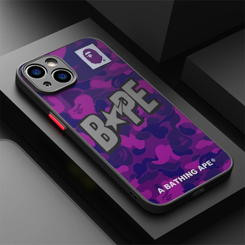 Purple Camouflage Pattern For iPhone 16 15 14 13 12 11 Mini Pro Max XR XS Max 7 8 Plus Phone Case Transparent Black Soft Covers