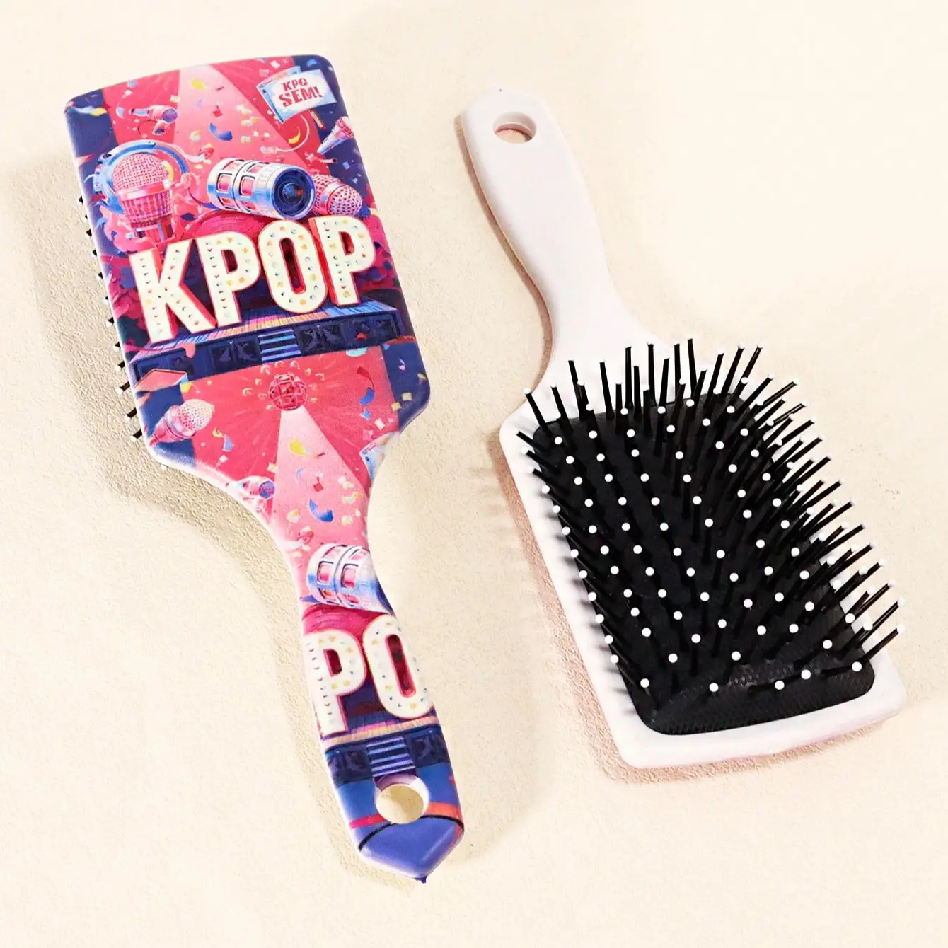 K-pop hair styling brush with KPOP stage print pattern, massage airbag comb, ideal KPOP fan gift,Special for real hair wigs