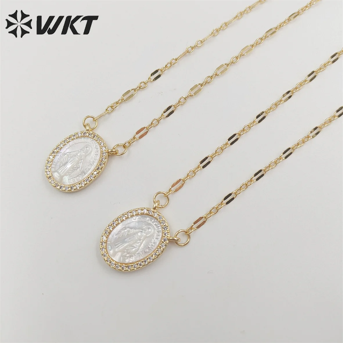 WT-JN218 WKT 2022 قلادة جذابة بالجملة قلادة من اللؤلؤ الطبيعي شل جديد بيع جميل شكل دائري مجوهرات النساء الاتجاه #1