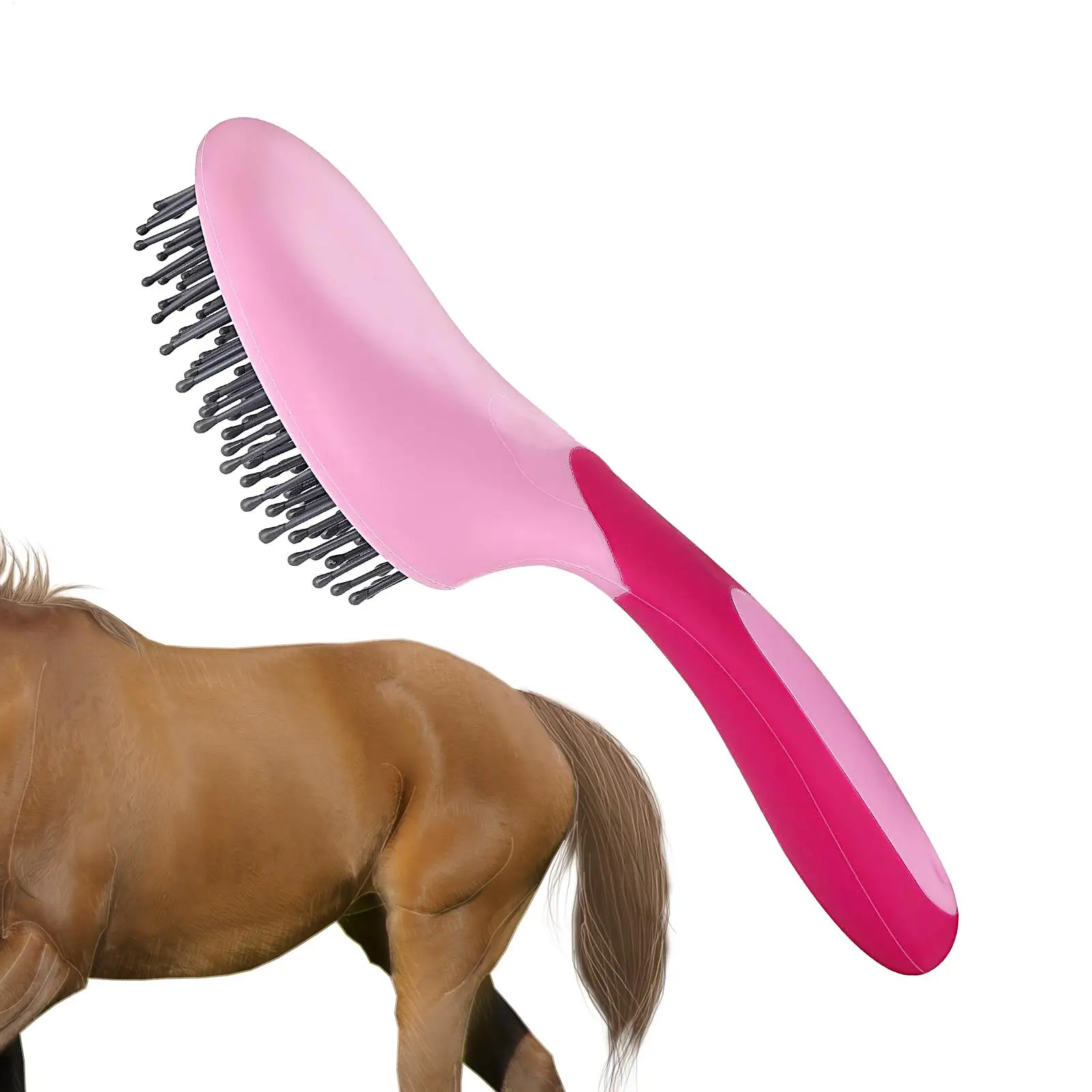 1pc Mane Pulling Comb for Horses Mane and Tail Brush Horse Grooming Brushes with Humanized Handle Horse Pet Massage Brush