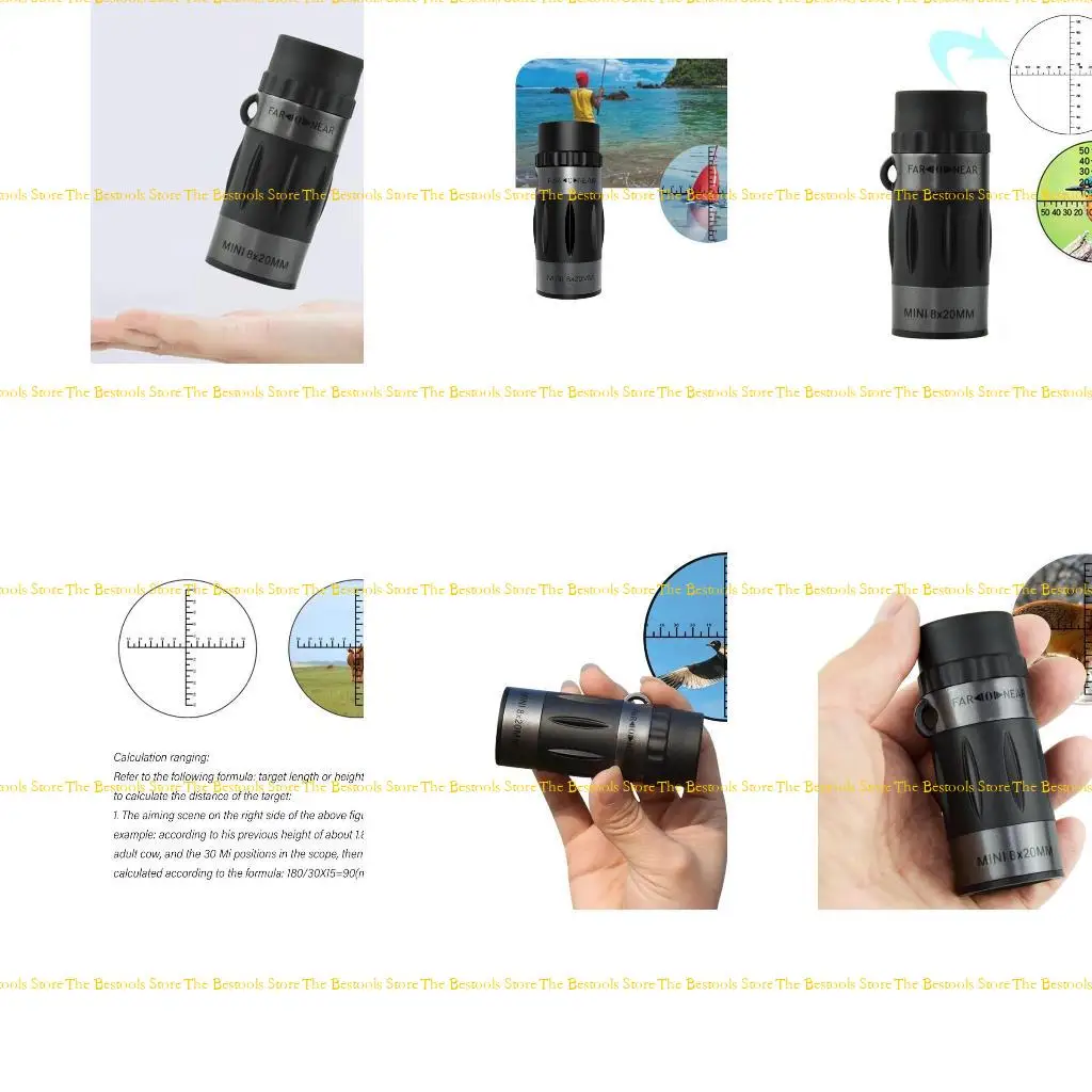 12pf Ligero 8x20 monocular con óptica clara para viajes y aventuras Hicking