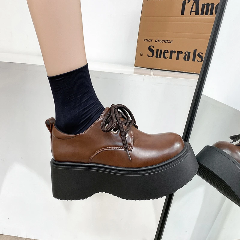 High Appearance Level Thick Bottom Round Head Fashion All Comfortable Non-slip Breathable Wear-resistant Women's Single Shoes