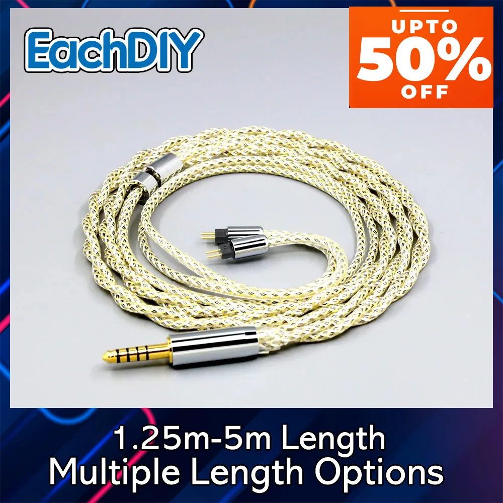 TypeS 23AWG Litz Earphone Cable For TANCHJIM ORIGIN Oxygen 4U OLA lengthened extended 0.78mm pin Shielding Silver OCC 8945