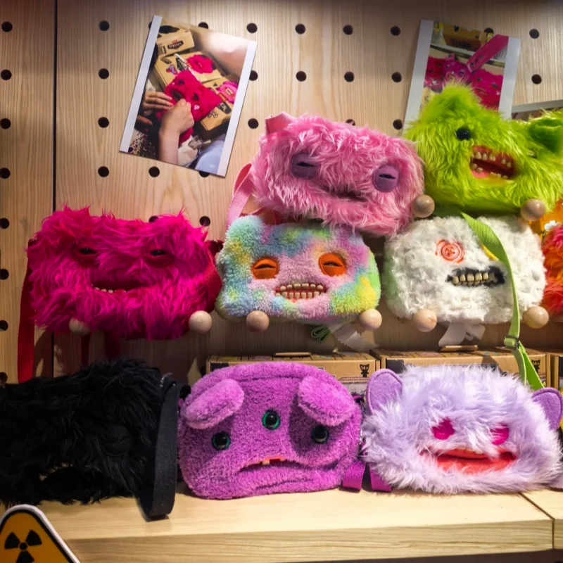 

Original Fuggler Ugly Teeth Monster Plush Toys Shoulder Bag Fugglers Wide Eyed Weirdo Grin Grin Peluche Dolls Crossbody Bag Gift