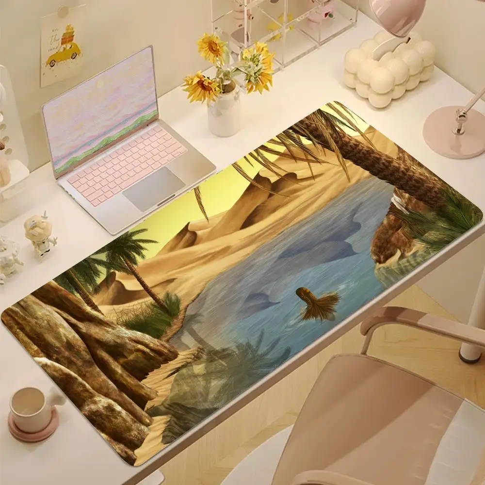 

oasis in the desert Mouse Pad Tablet mouse Pad Laptop xl desktop mouse pad, cute HD Rainbow Gaming keyboard pad, csgo 90x40