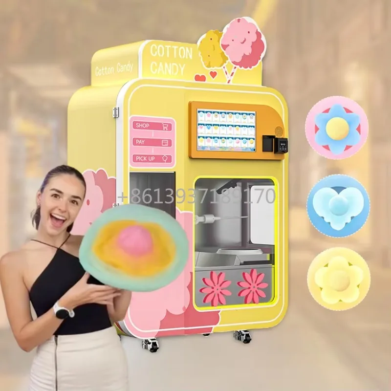 2025 Fully Automatic Coin-operated Cotton Candy Machine Intelligent Cotton Candy Vending Machine