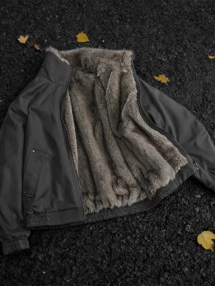 الرجعية الأمريكية Sle الرجال القطن Jaet مع الفراء طوق شتاء دافئ Waed قماش كلينفيت الثور القماش الشباب Faion معطف