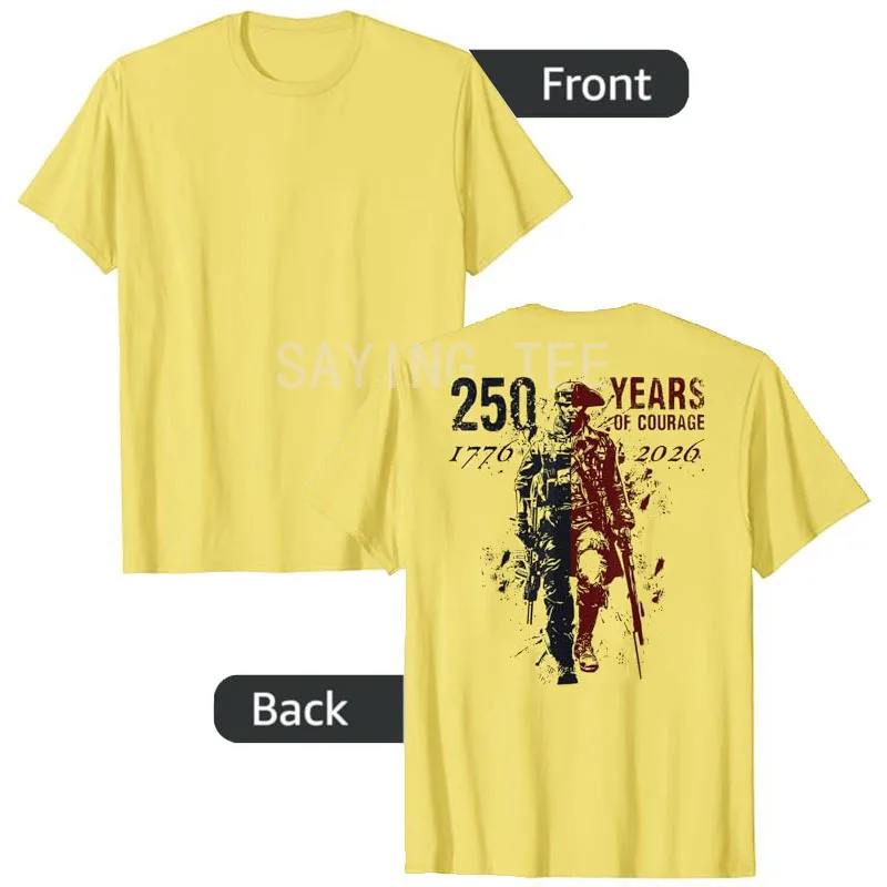 250. Jahrestag 250 Jahre Amerikanisches USA Patriotisches 4. Juli T-Shirt Y2k Herrenmode Kleidung Grafik-T-Shirt Neuartiges Geschenk – Detail 3