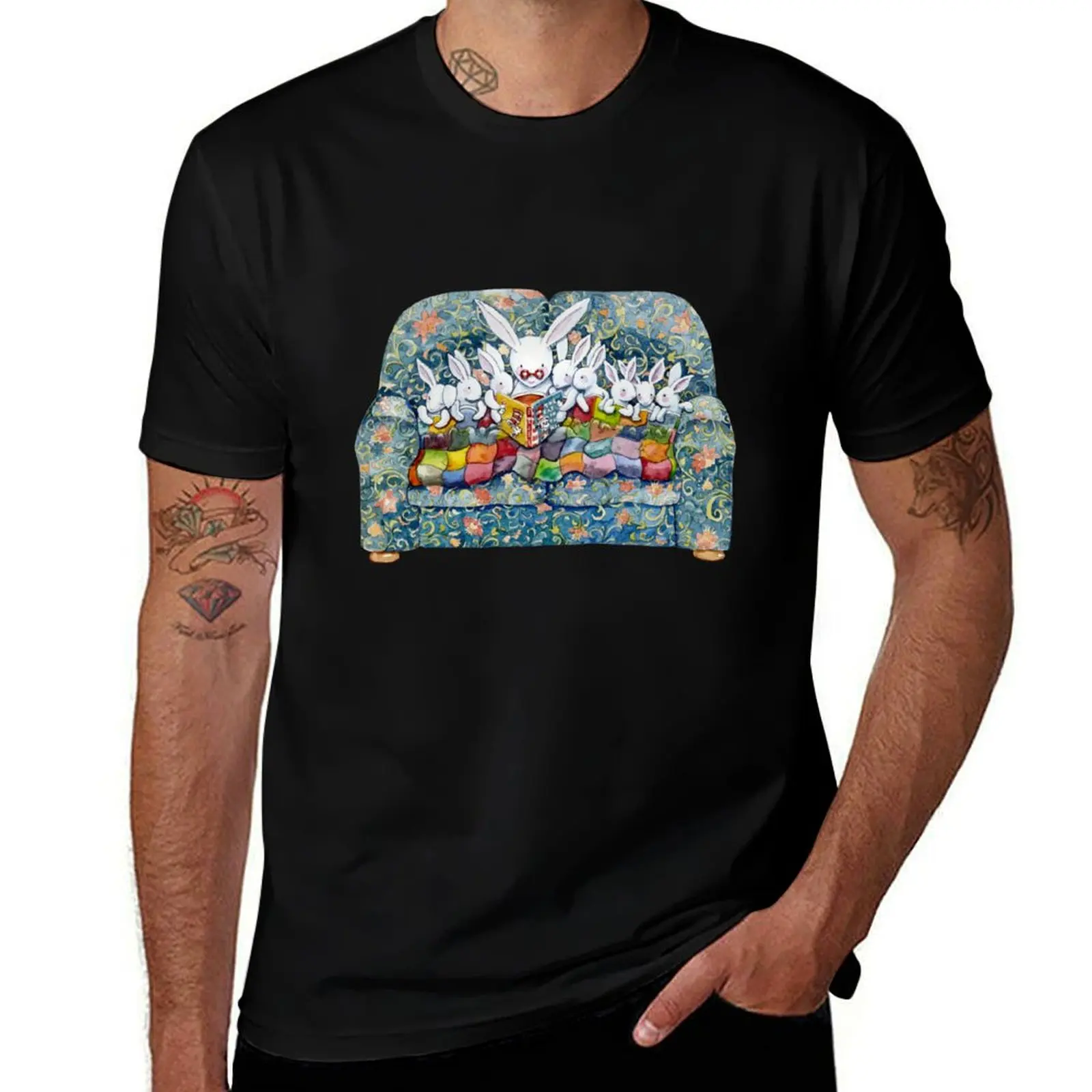 bunny bed time T-Shirt Stylish Graphic Short Sleeve Top T-Shirt