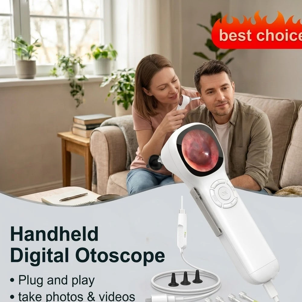 720p HD Digital Otoscope with IPS Screen Handheld Smart Visual Ear Camera Ear Scope Otoscope Camera  Ear Wax Removal Tool Camera