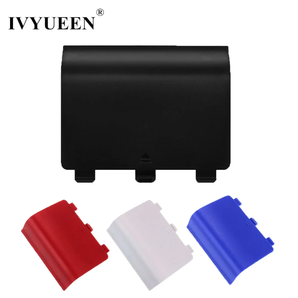 IVYUEEN 2 PCS Plastic Replacement Battery Back Cover Lid Door Shell for Xbox One X S Controller Plate Case Black Blue Red White